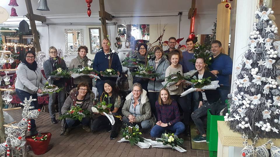 kerstworkshop kerststukjes maken Remco Volbeda bloemen Heerenveen